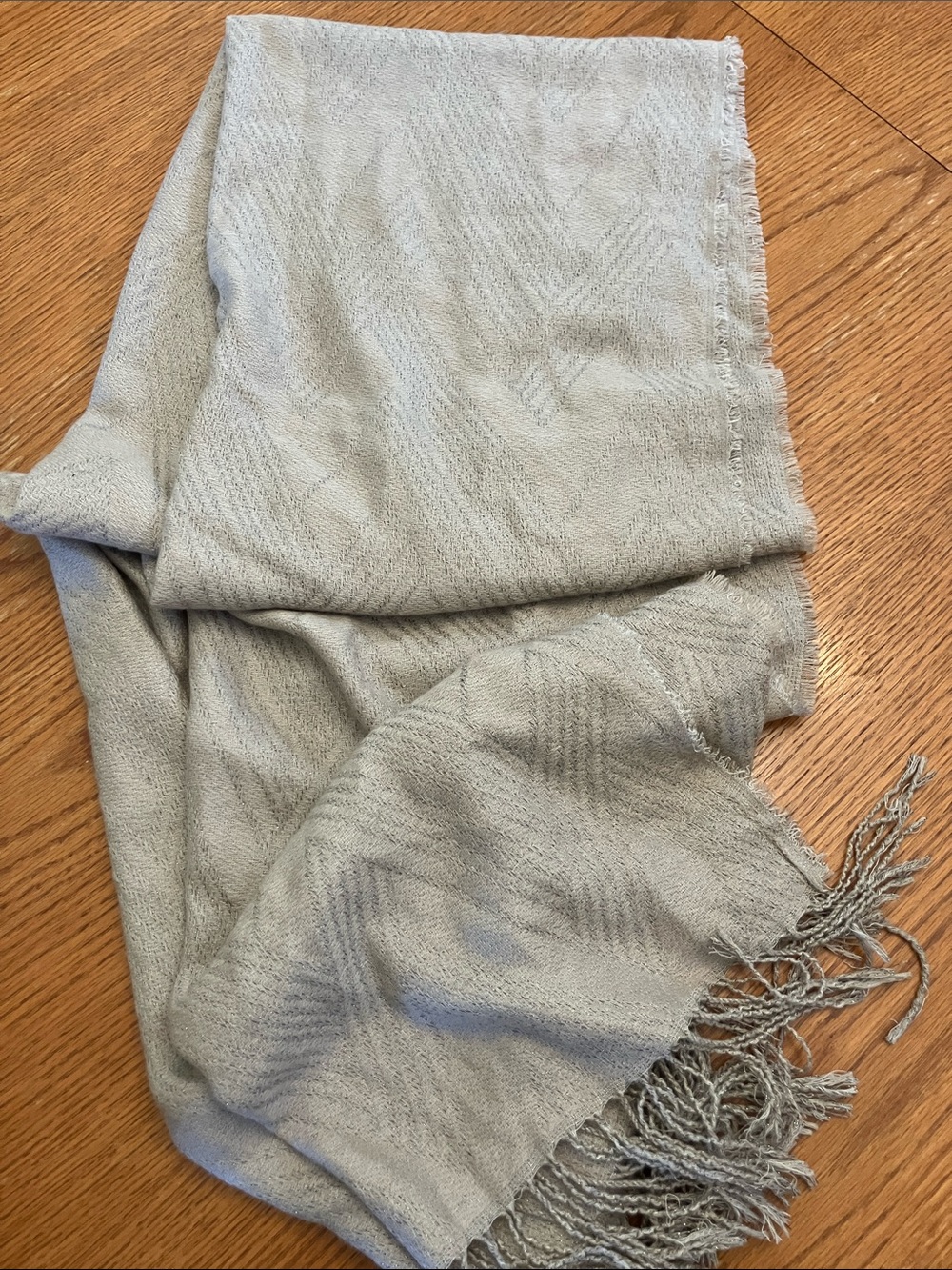 Vince Camuto Taupe Fringe Knit Wrap Scarf